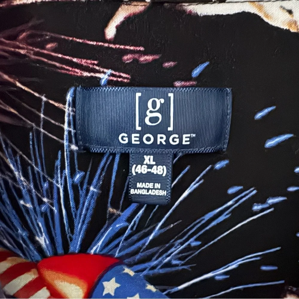 Patriotic Cat Fireworks George XL Shirt - E Furibus Unum Party Top - Picture 3 of 7